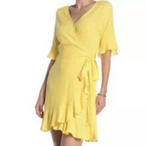 Yellow and white polka dot dress